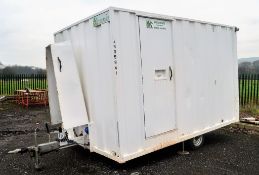 12 ft x 8 ft steel anti vandal mobile welfare unit comprising of: canteen, toilet & generator room