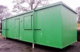 32 ft x 10 ft steel anti vandal jack leg office site unit c/w keys