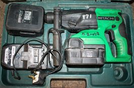 Hitachi 24v cordless SDS rotary hammer drill c/w charger, 2 batteries & carry case A586927
