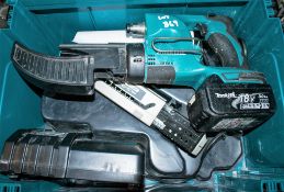 Makita 18v cordless screwgun c/w charger, battery, cartridge & carry case A728015