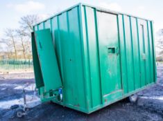 12 ft x 8 ft steel anti vandal mobile welfare unit comprising of: canteen, toilet & generator room
