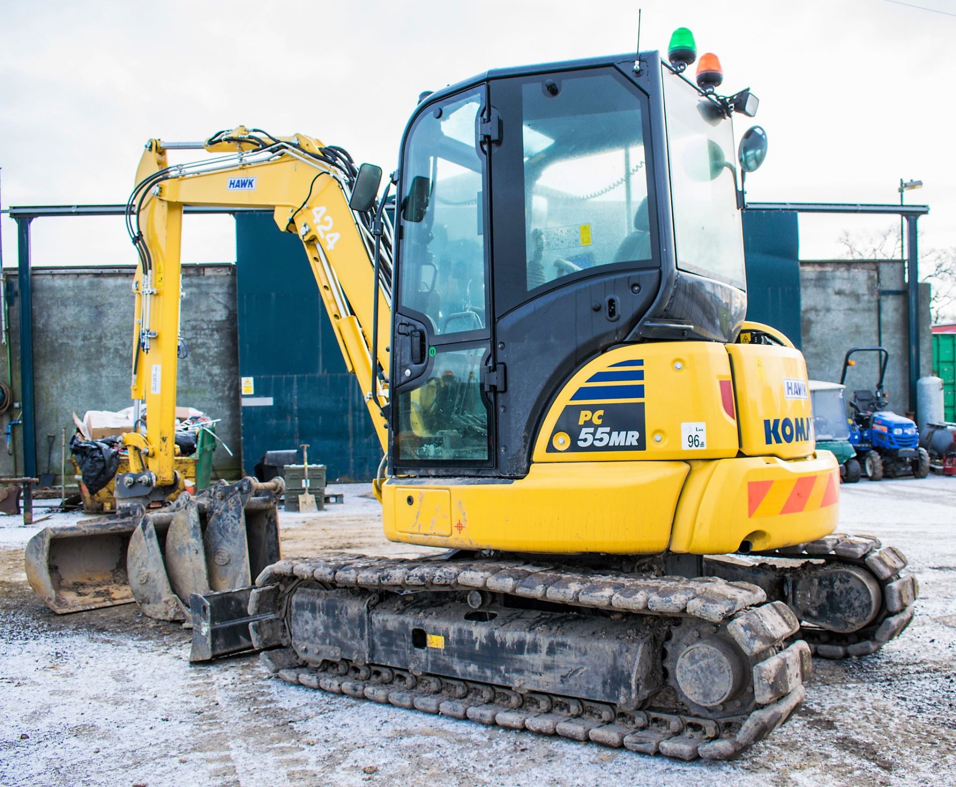 Komatsu PC55MR 5.5 tonne rubber pad excavator Year: 2018 S/N: F60803 Recorded Hours: 226 piped, - Image 3 of 12