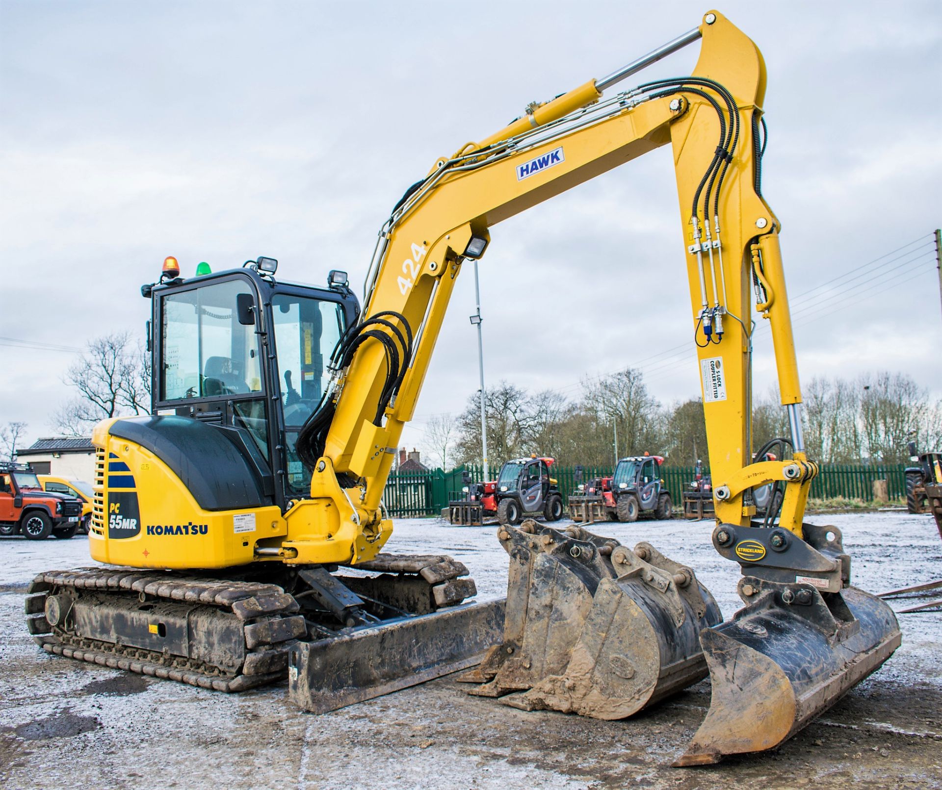 Komatsu PC55MR 5.5 tonne rubber pad excavator Year: 2018 S/N: F60803 Recorded Hours: 226 piped, - Image 2 of 12