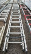 2 stage aluminium extending roofing ladder 33717013