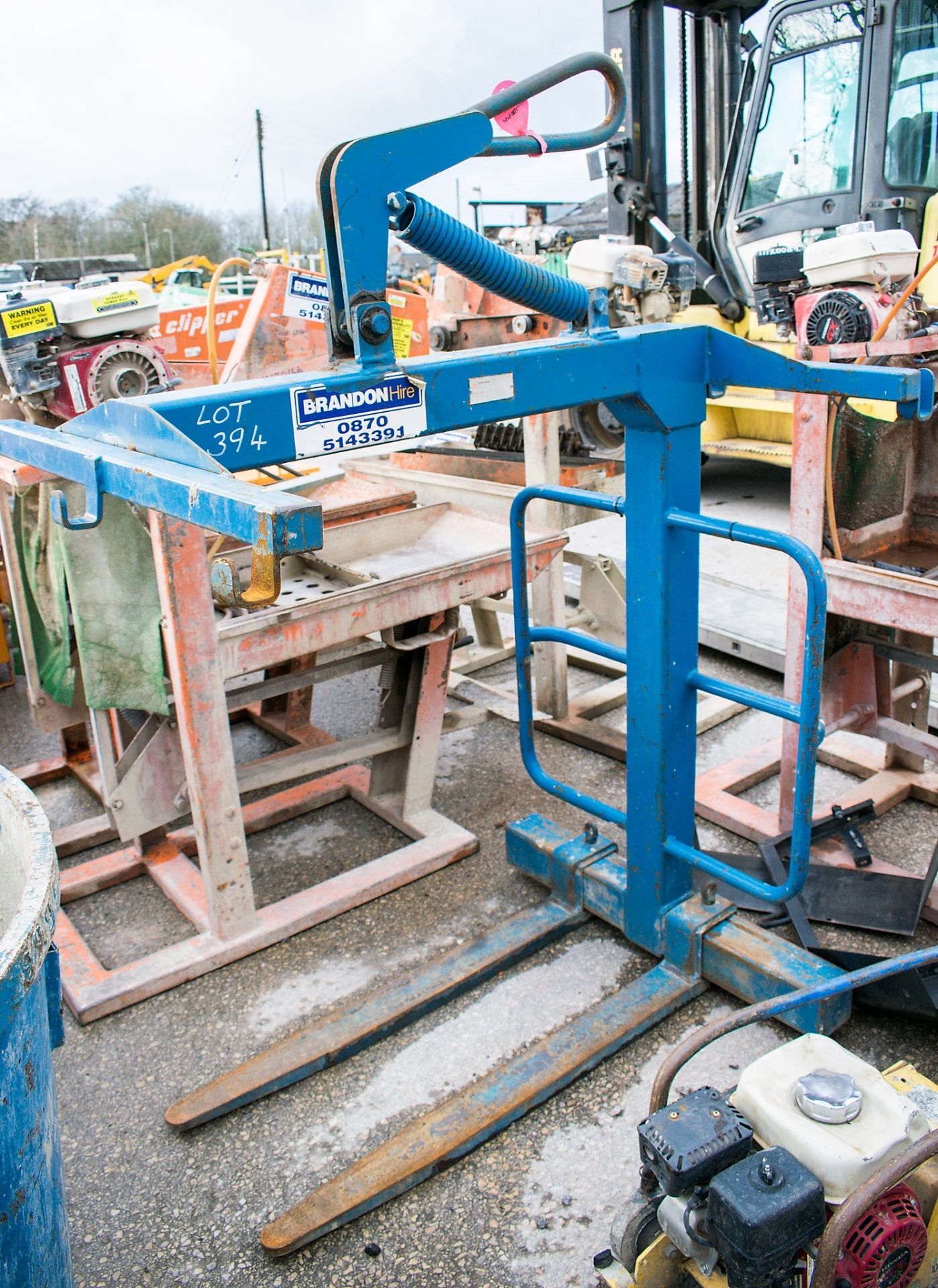 Fork lift hoist crane attachment