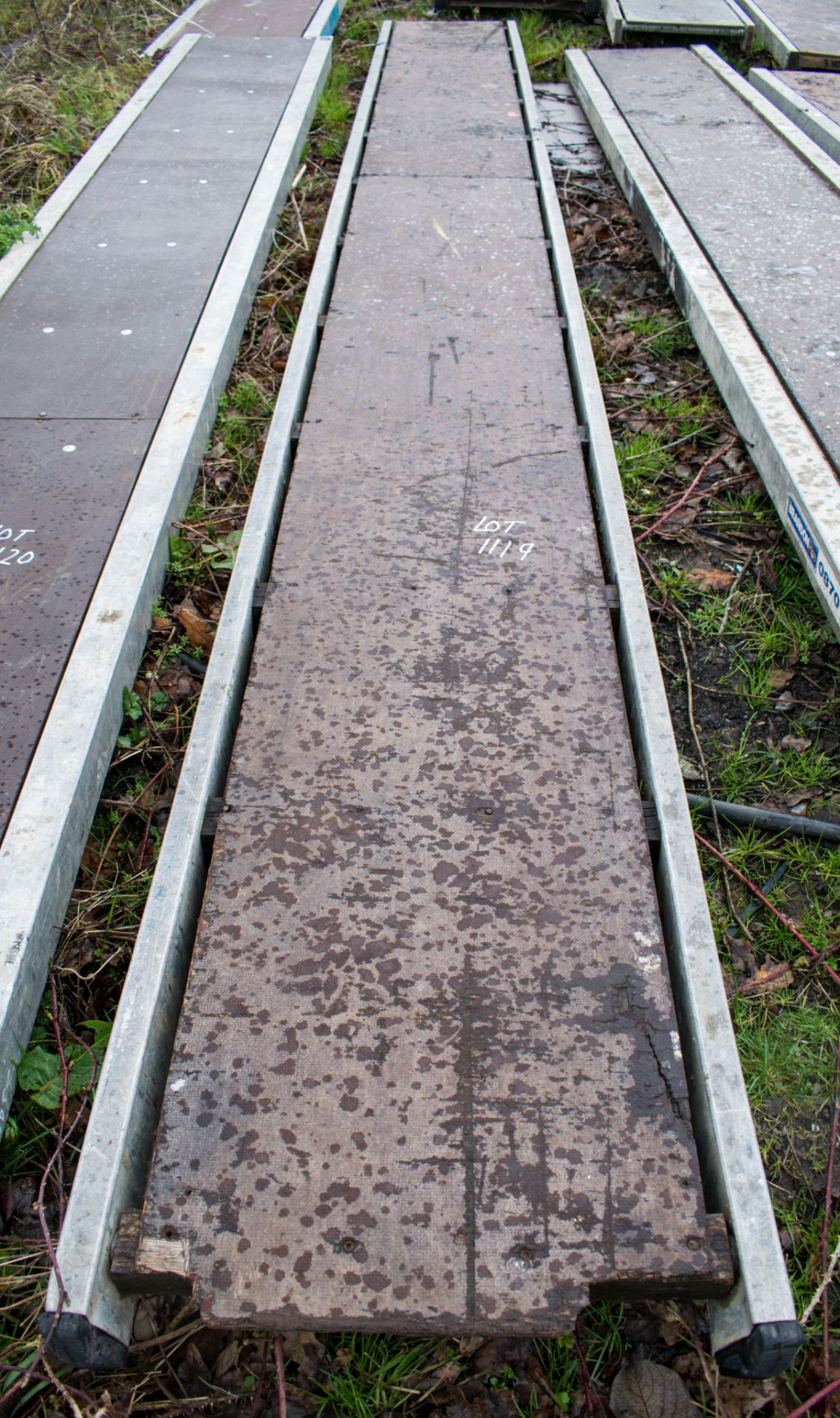 Aluminium staging board approximately 14 ft long
