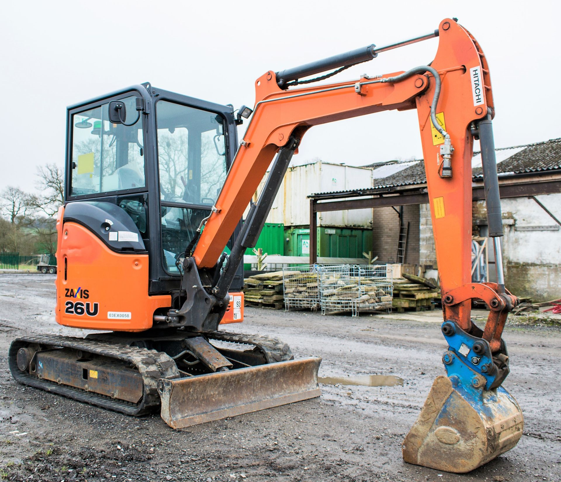 Hitachi ZX26U-5A 2.6 tonne rubber tracked mini excavator Year: 2016 S/N: 30968 Recorded Hours: - Image 2 of 12