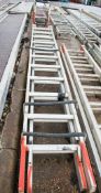 2 stage aluminium extending roofing ladder 3371101