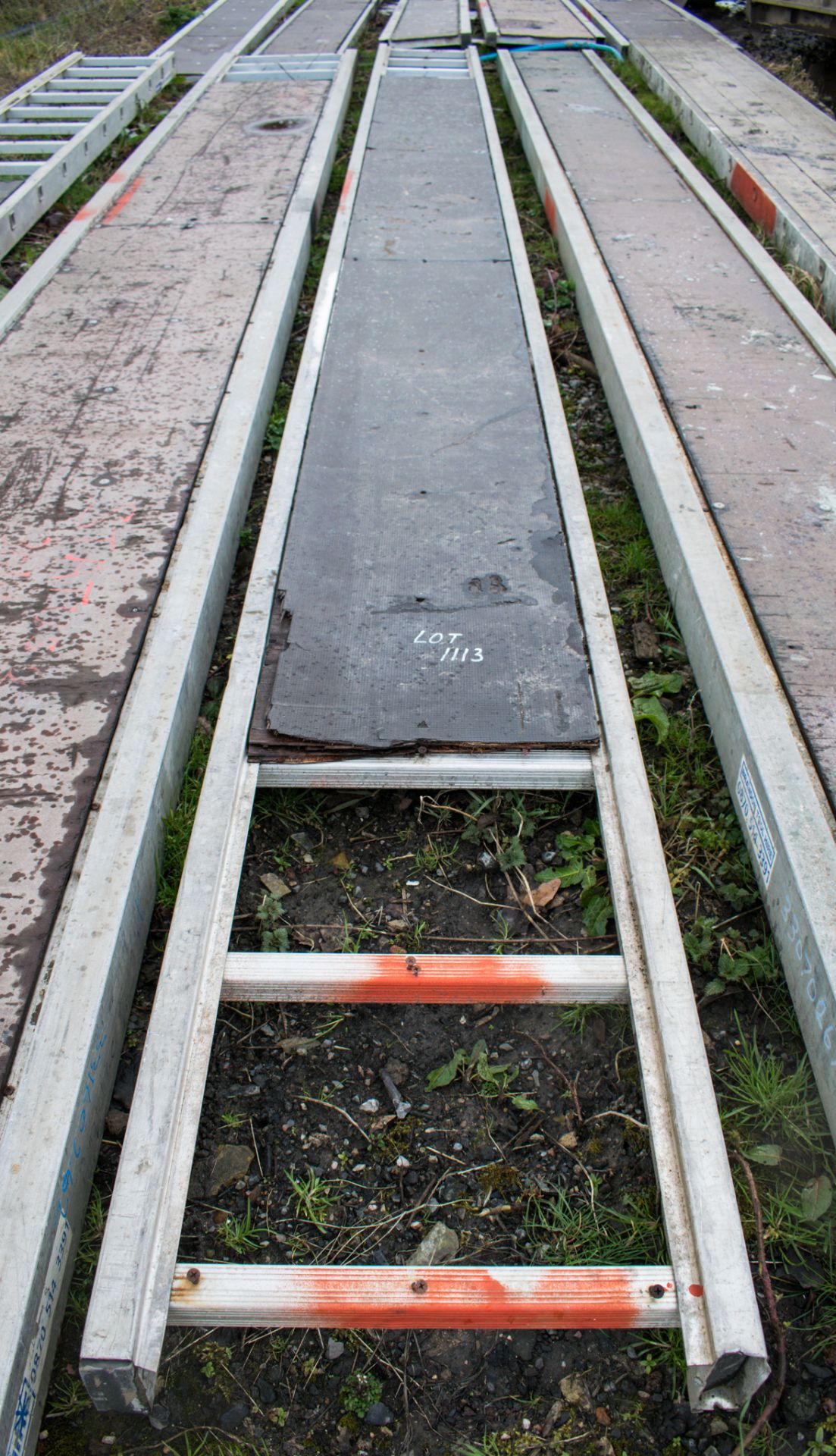 Aluminium staging board approximately 20 ft long 33077063