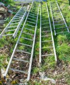 4 - miscellaneous aluminium ladders as lotted