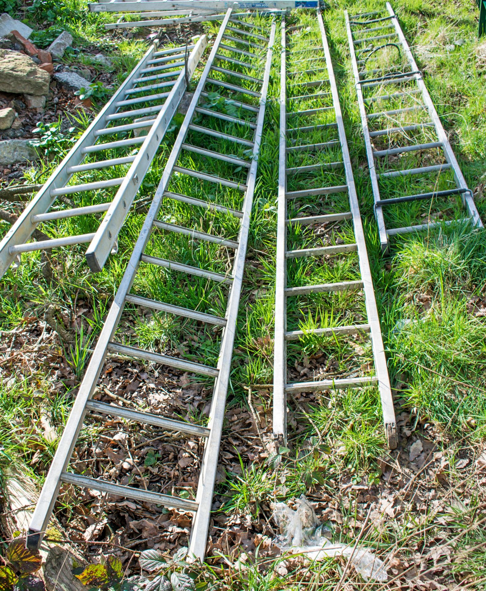 4 - miscellaneous aluminium ladders as lotted