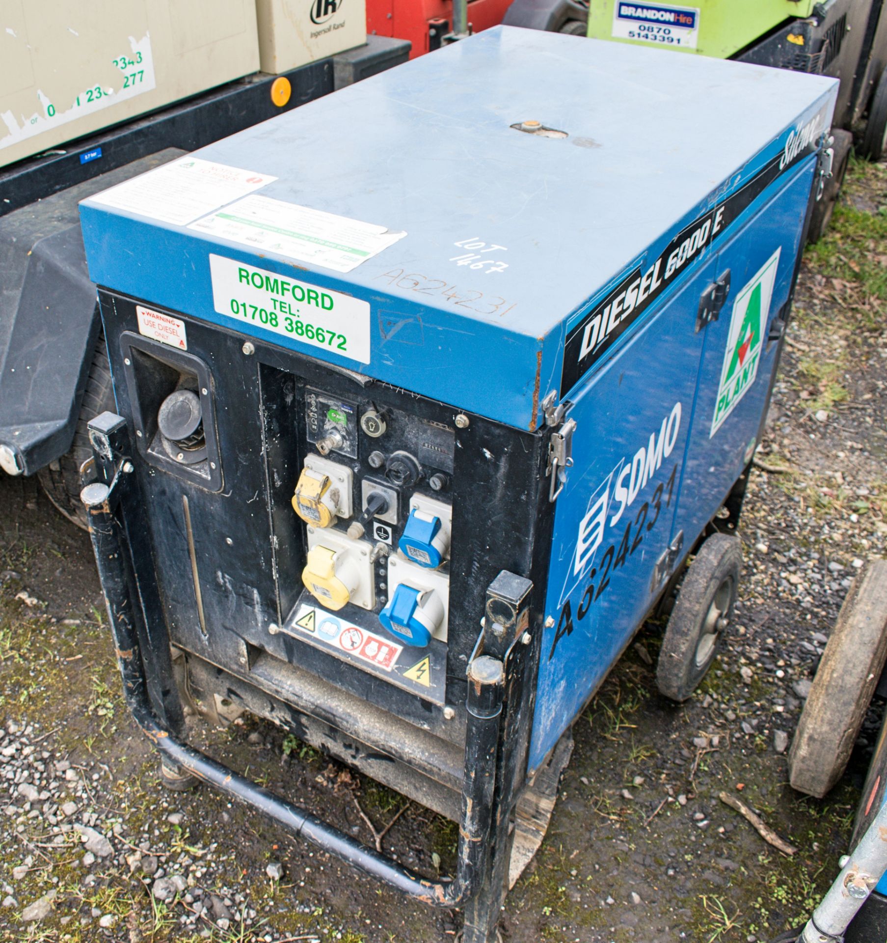 SDMO 6000E 6 kva diesel driven generator A624231