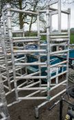 Aluminium scaffold tower ** As photographed may have missing/damaged parts **