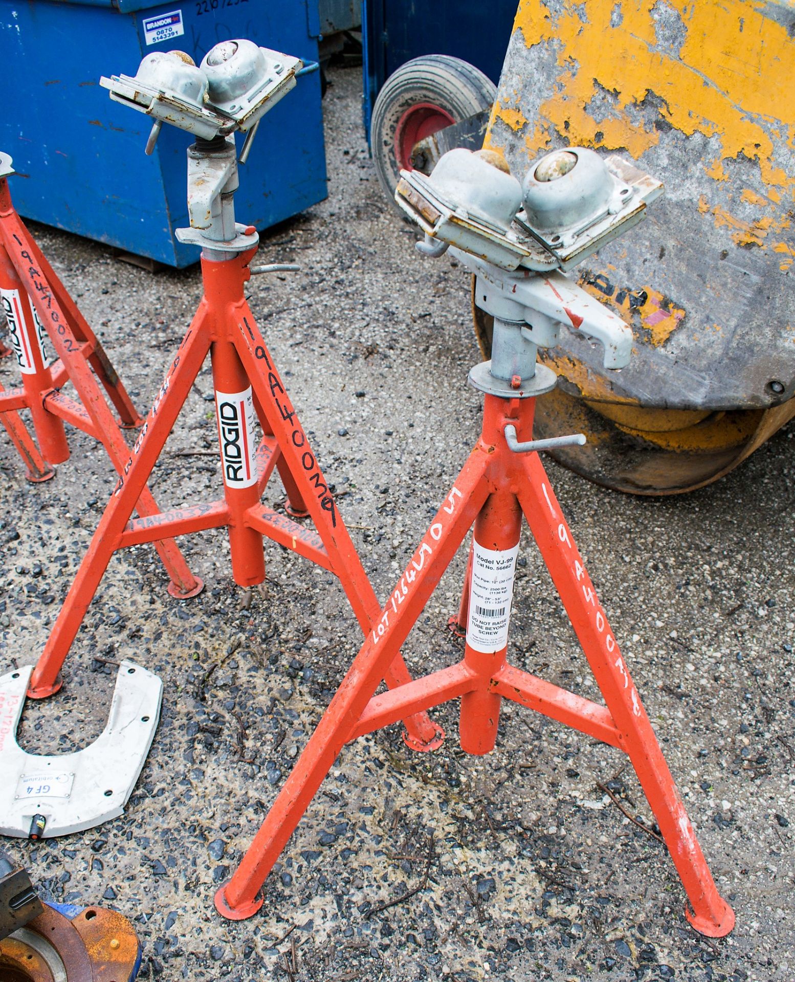 Pair of Ridgid pipe roller stands
