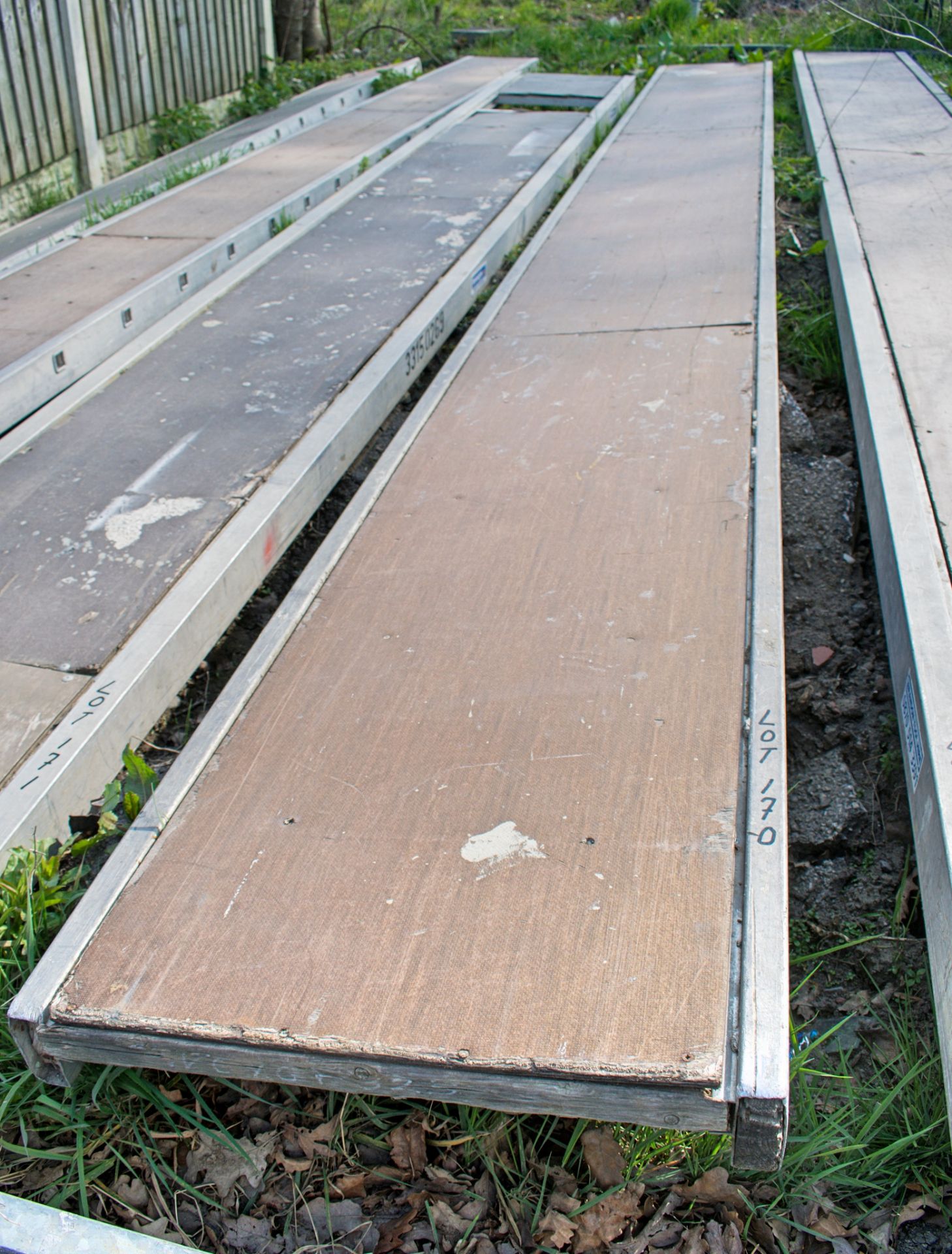 Aluminium staging board approximately 20 ft long