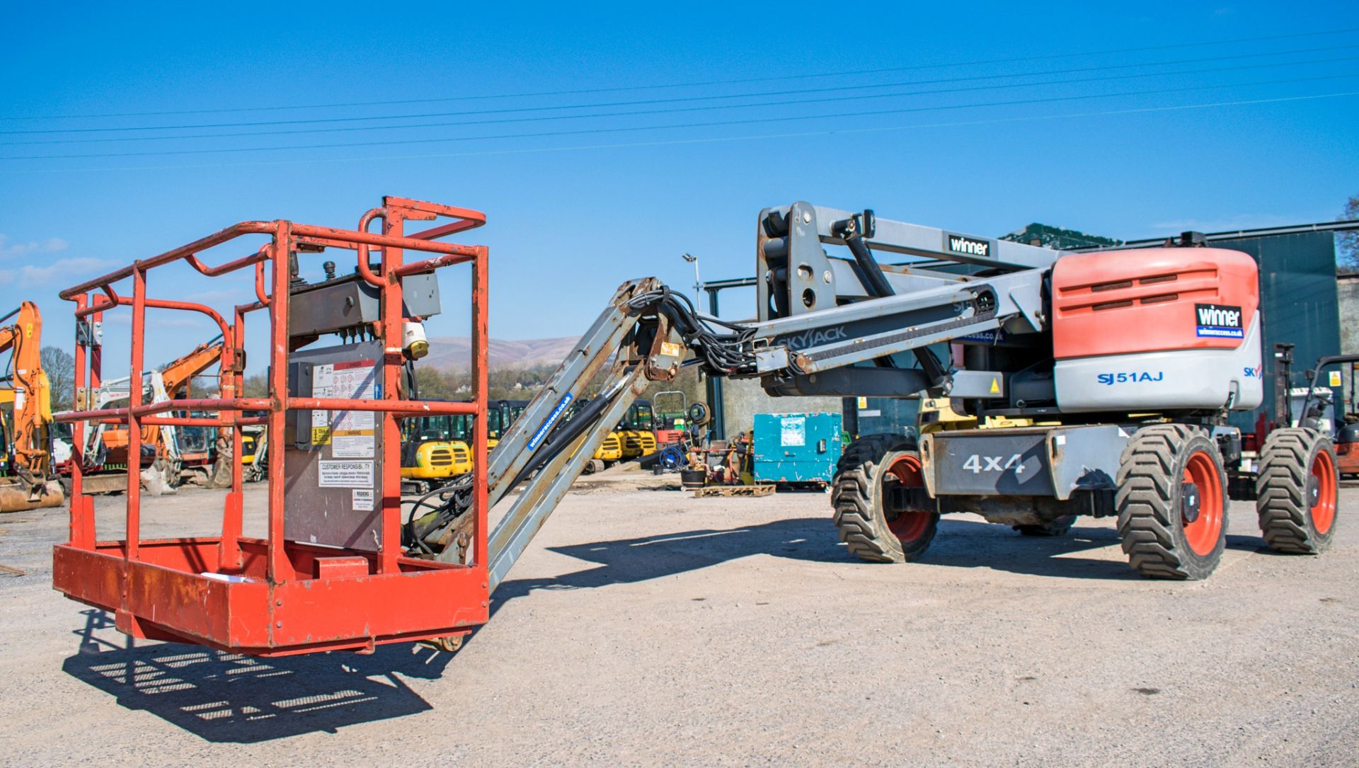 Skyjack SJ51AJ 51 ft 4x4 diesel driven articulated boom lift access platform Year: 2011 S/N: