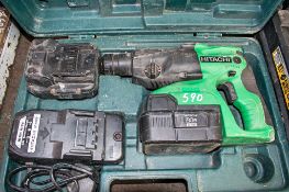 Hitachi 24v cordless SDS rotary hammer drill c/w charger, 2 batteries & carry case A619962