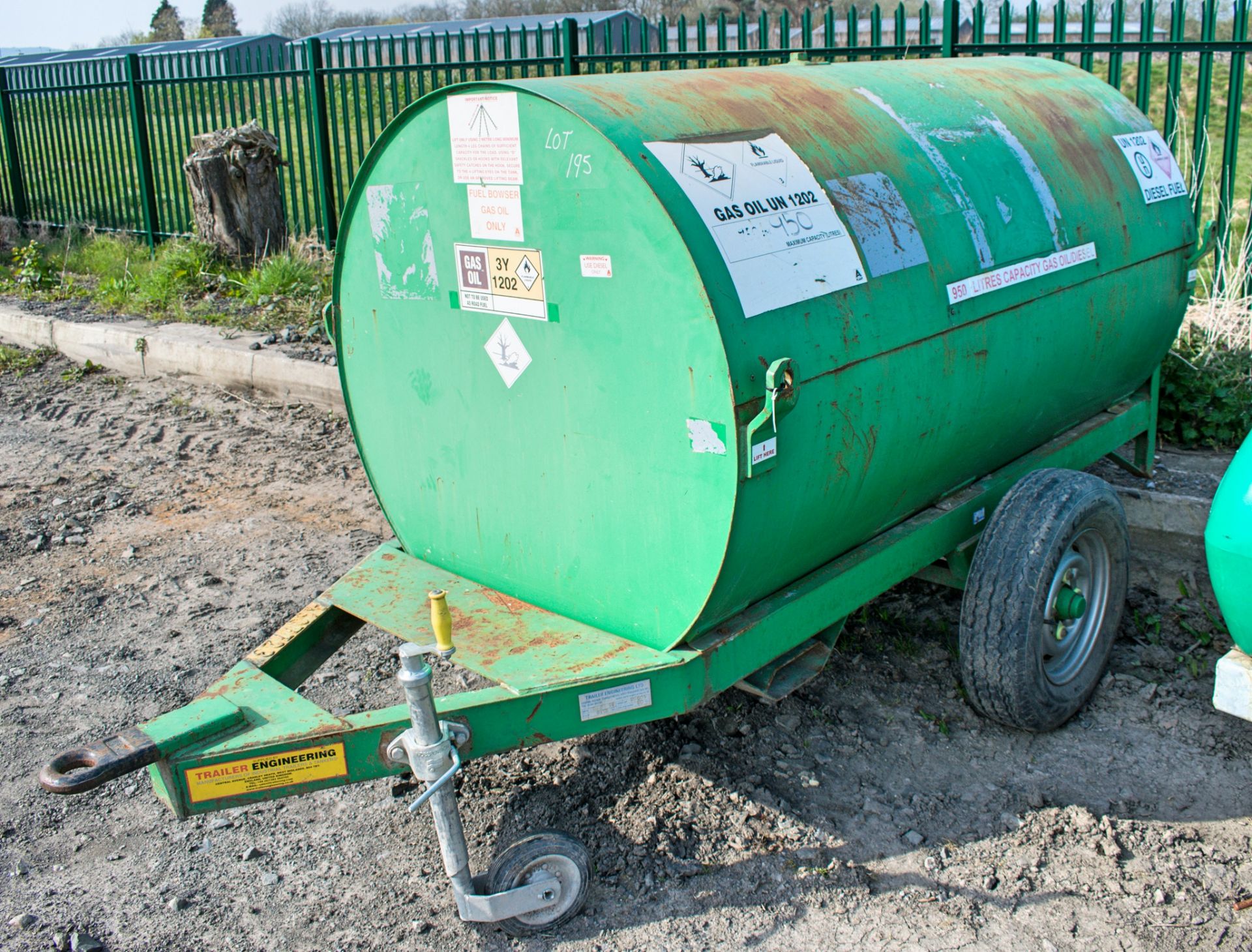 Trailer Engineering 250 gallon site tow bunded fuel bowser c/w hand pump, fuel delivery hose &