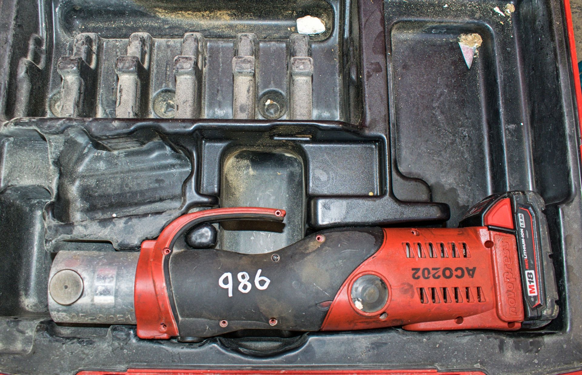Novopress cordless crimping tool c/w battery & carry case ** No charger **