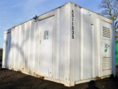 21 ft x 9 ft steel anti vandal welfare unit  c/w diesel generator & keys in office A511535