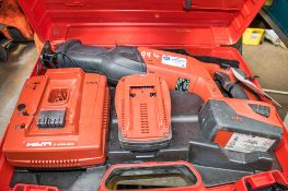 Hilti WSR 22-A 22v cordless reciprocating saw c/w charger, 2 batteries & carry case A573567