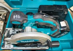 Makita 18v cordless circular saw c/w charger, battery & carry case A675778