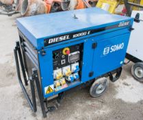 SDMO 10 kva diesel driven generator Recorded Hours: 4997 A635651 ** Control panel missing **