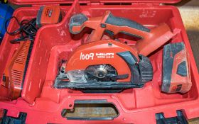 Hilti SCM 22-A 22v cordless circular saw c/w charger, 2 batteries & carry case A622417