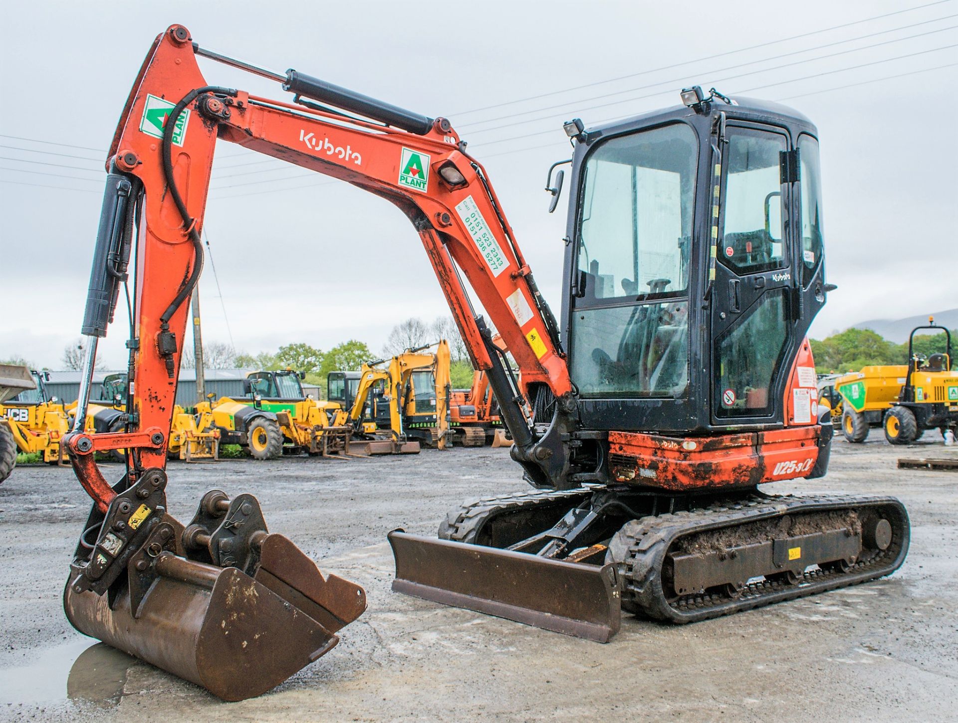 Kubota U25-3 2.5 tonne rubber tracked mini excavator Year: 2013 S/N: 25724 Recorded Hours: 1500