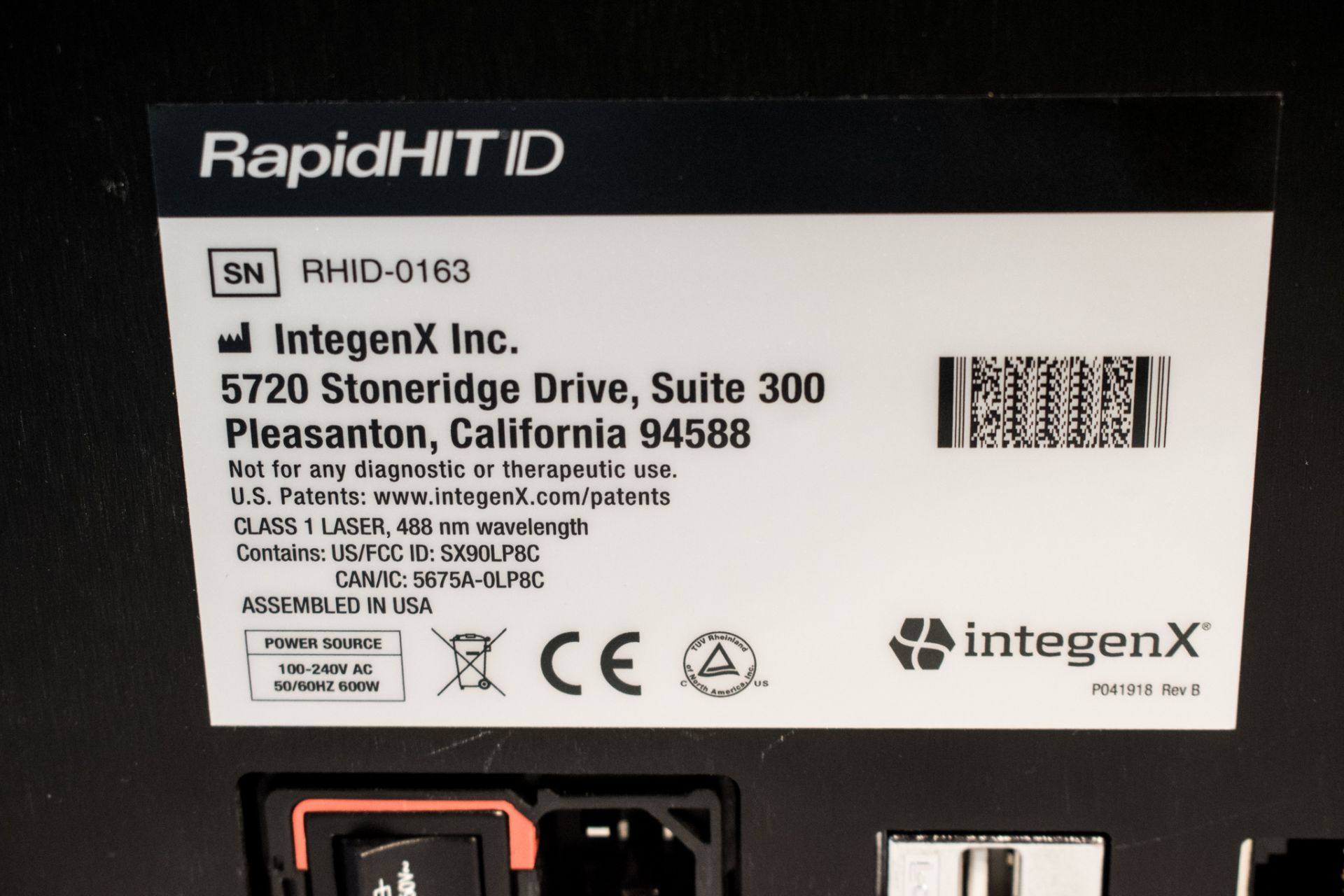 Integenx Rapid HIT ID Human DNA identification system S/N: RHID 0163 - Image 5 of 5