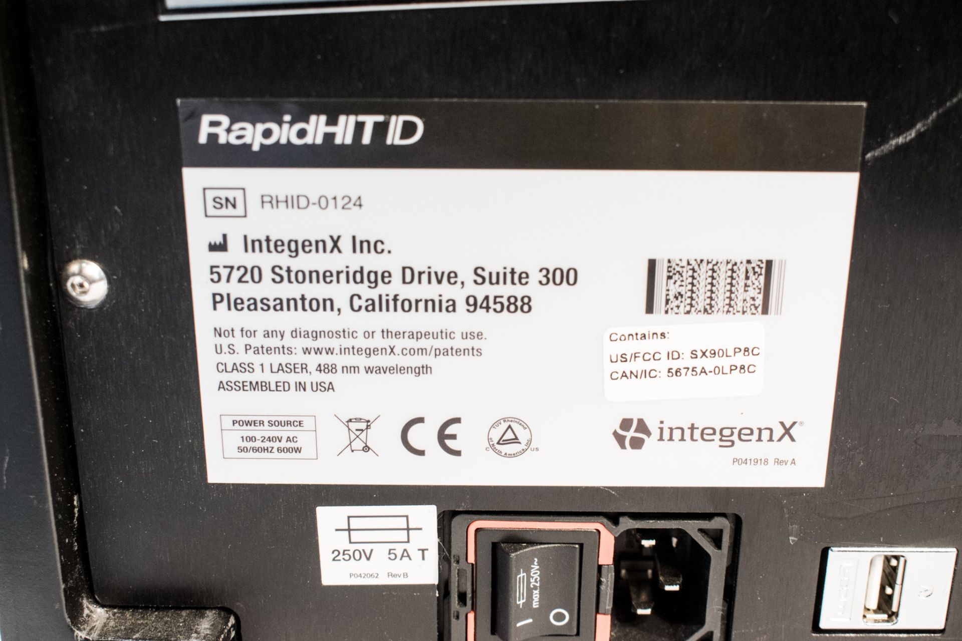 Integenx Rapid HIT ID Human DNA identification system S/N: RHID 0124 - Image 5 of 5