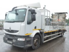 Renault Midlum 240 DXI 4 x 2 crash cusion drop side lorry Reg No: MX58OJH Rec Kms:  MOT Expires: