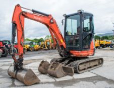 Kubota U25-3 2.5 tonne rubber tracked mini excavator Year: 2013 S/N: 25883 Recorded Hours: 2001
