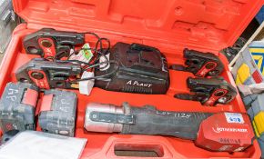 Rothenberger Romax 3000 cordless pipe press kit c/w 4 - press jaws, charger & carry case A661146