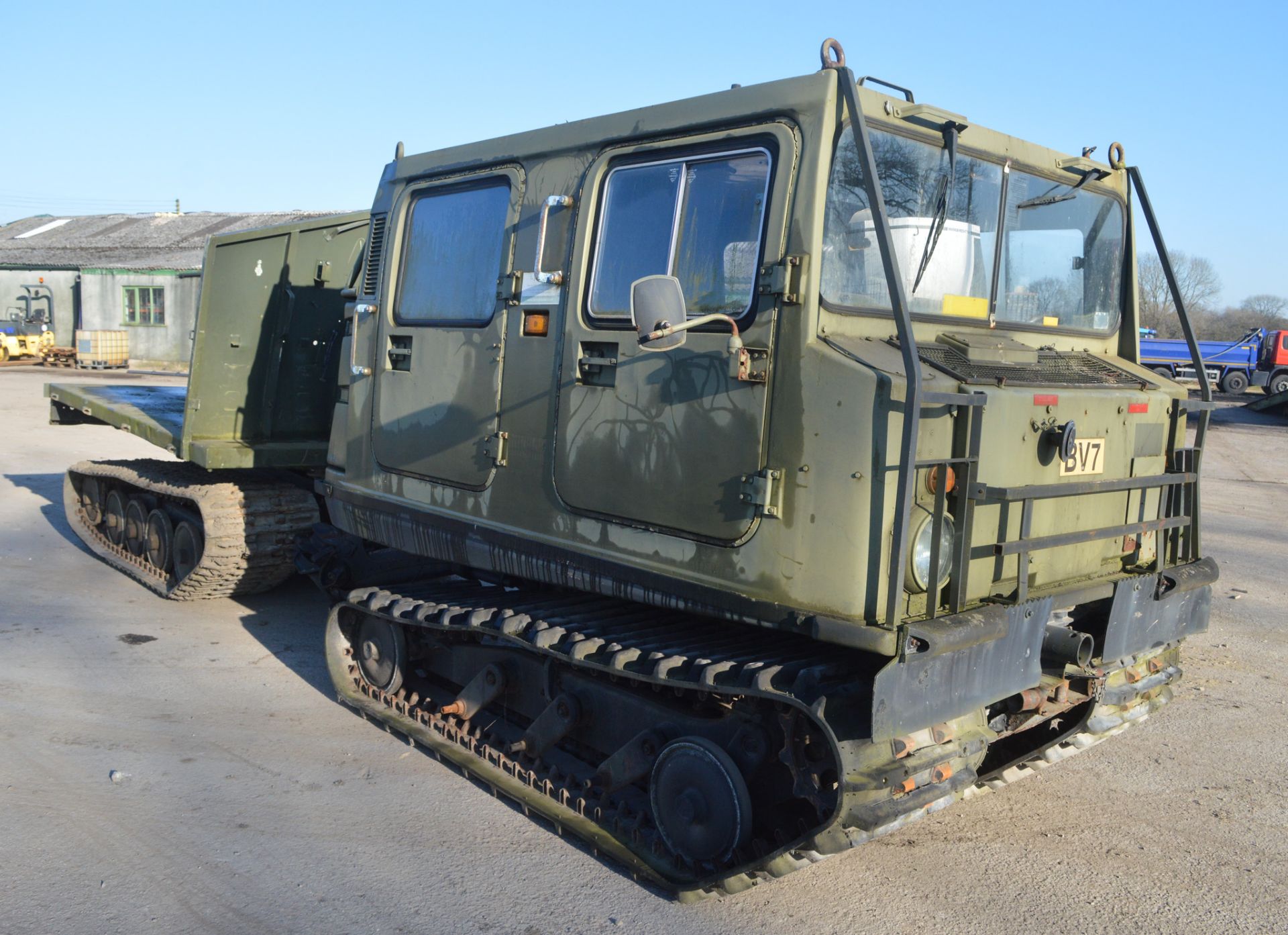 Hagglund BV 206 all tearrain tracked vehicle c/w trailer (not connected)