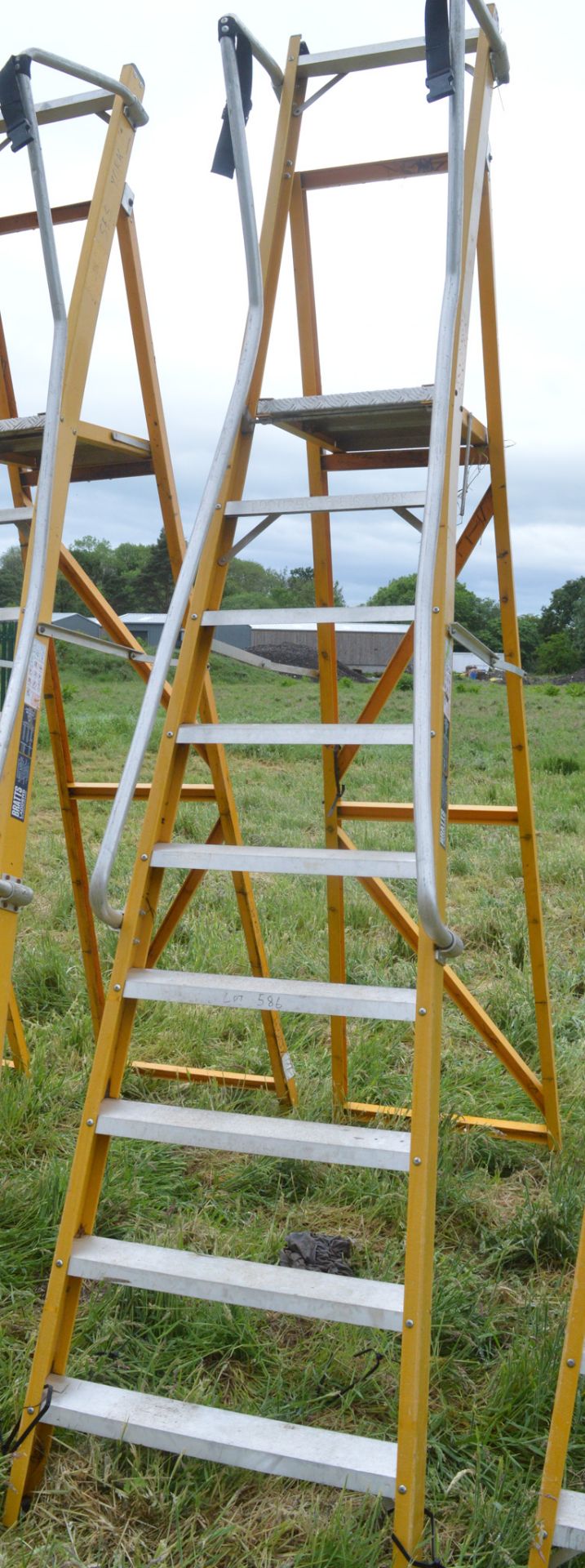 9 tread glass fibre framed step ladder E0011756
