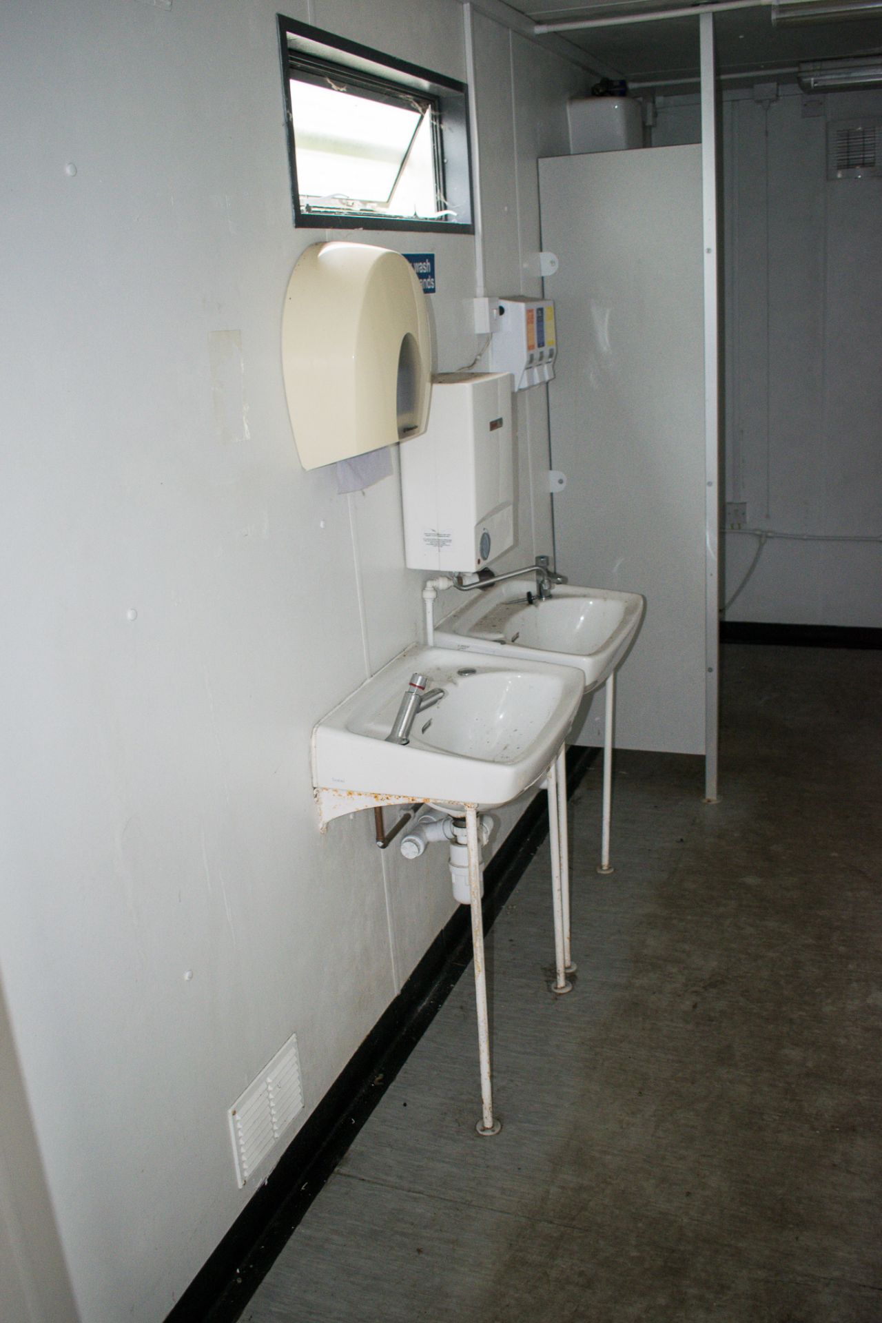 32 foot x 10 foot anti vandal canteen / toilet shower block comprising canteen with sink unit in one - Image 14 of 16