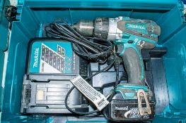 Makita 18v cordless power drill c/w charger, battery & carry case 12827