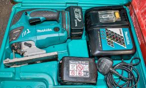 Makita 18v cordless jigsaw c/w charger, 2 batteries & carry case A640574