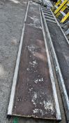 Aluminium staging board approximately 14 ft long ** Bent **