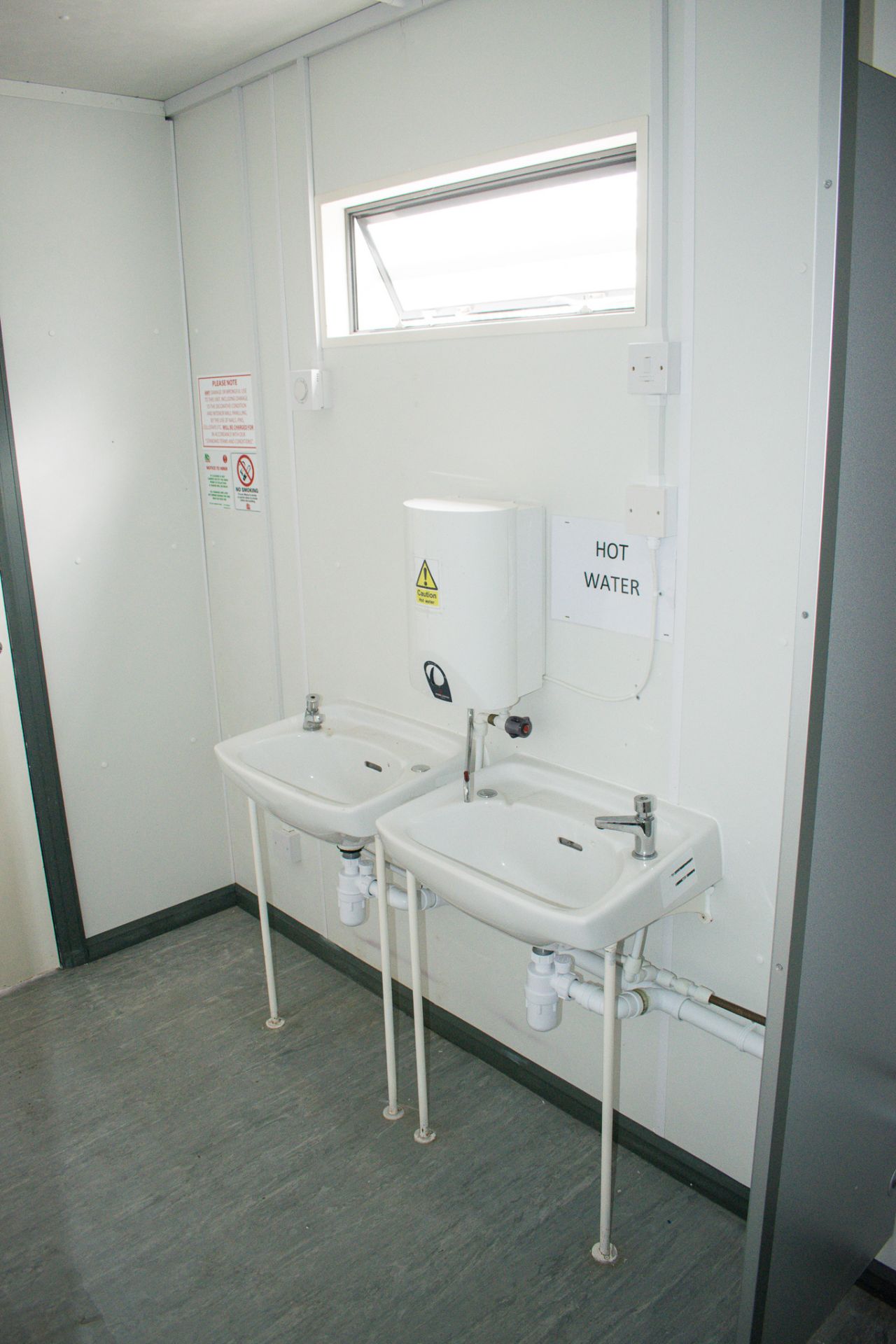 32 foot x 10 foot anti vandal canteen / toilet block comprising canteen with sink unit in one half - Image 14 of 15