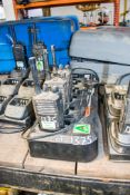 3 - Motorola 2 way radios c/w charging dock A695092