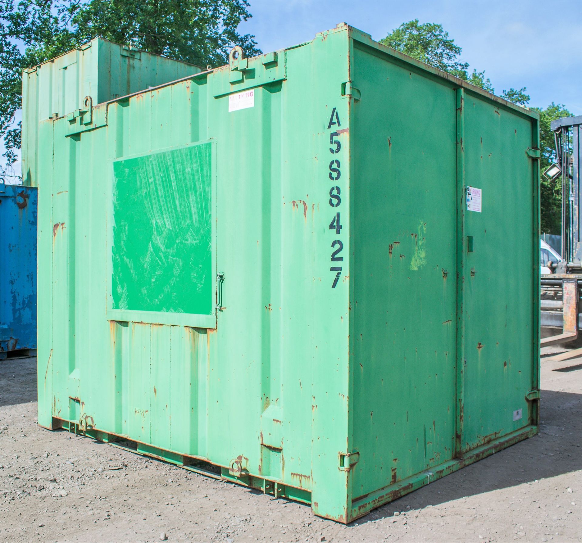 10 ft x 8 ft steel store site unit c/w keys A588427