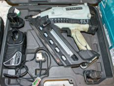 Hitachi AR90G 18v cordless nail gun c/w charger, 2 batteries & carry case A654861