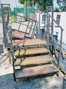 3 tread plus landing steel staircase