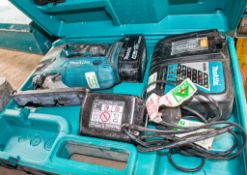 Makita 18v cordless jigsaw c/w charger, 2 batteries and carry case A667933