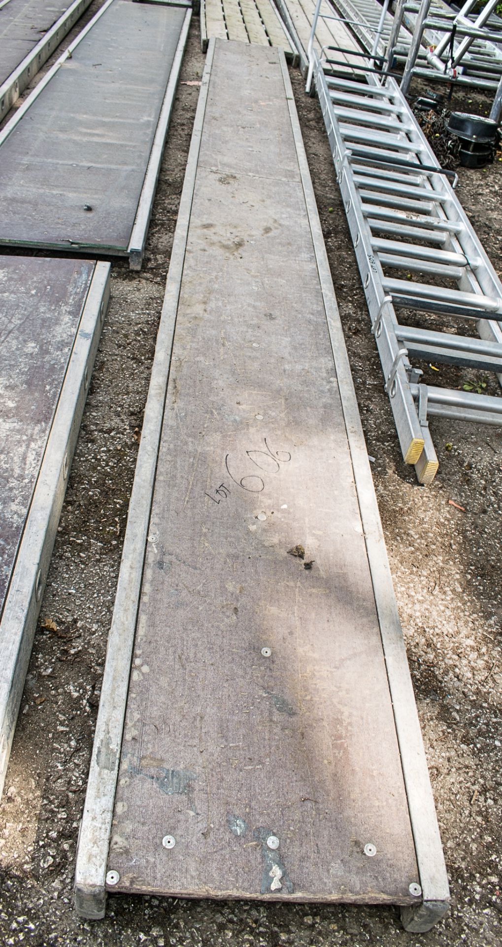 Aluminium staging board approximately 15 ft long A407674