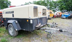 Doosan 7/73 diesel driven mobile air compressor Year: 2015 S/N: FY542581 Recorded Hours: 1585