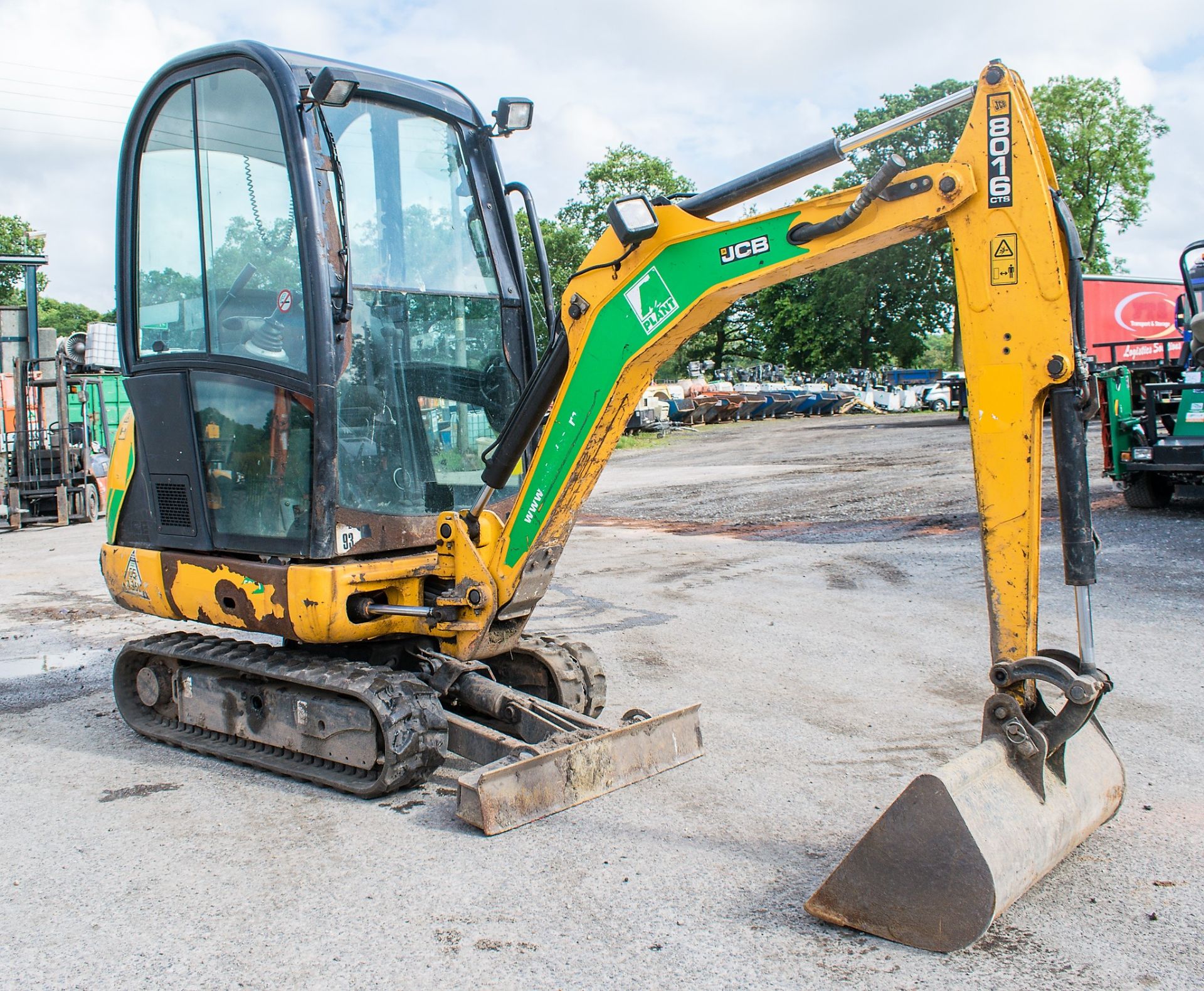 JCB 8016 1.5 tonne rubber tracked mini excavator Year: 2014 S/N: 2071548 Recorded Hours: 1604 blade, - Image 2 of 12