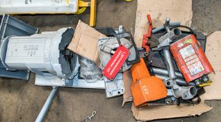 Ridgid pipe threading machine & spares Including: 2 - foot pedals, 1233 pipe threader as